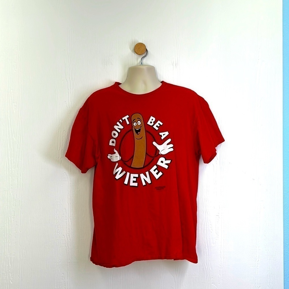Delta - Sausage Party Don’t Be A Wiener Red Graphic T Shirt Size XL